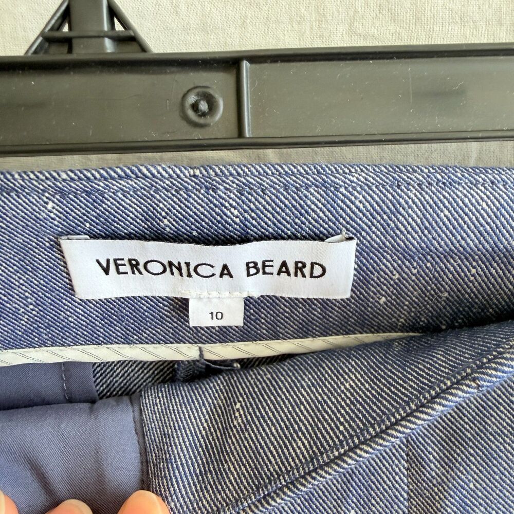 Veronica Beard Jude Linen Wide Leg Pants Blue Melange Size 10 New - Picture 8 of 9